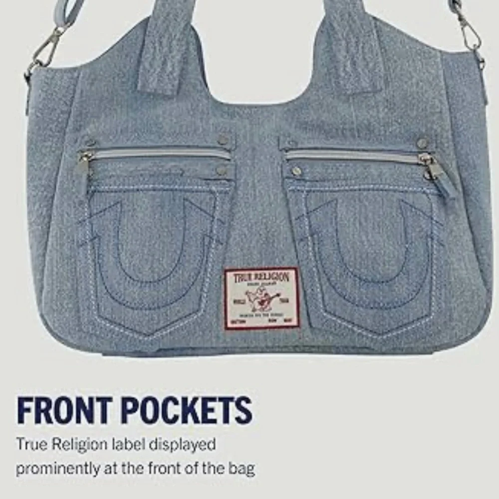 True Religion Denim Horseshoe Stitch Tote - Picture 3 of 7